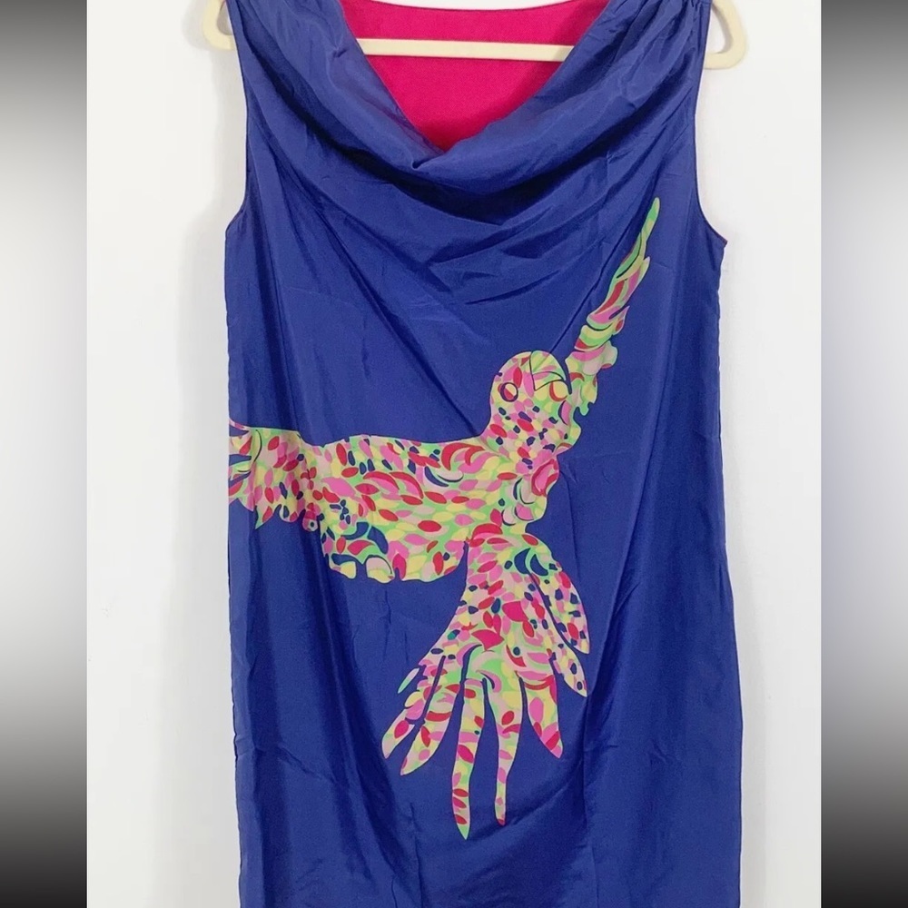 🐦 🦜 Lilly Pulitzer rare reversible two in one dress size medium BOOTY CAW - Picture 2 of 10